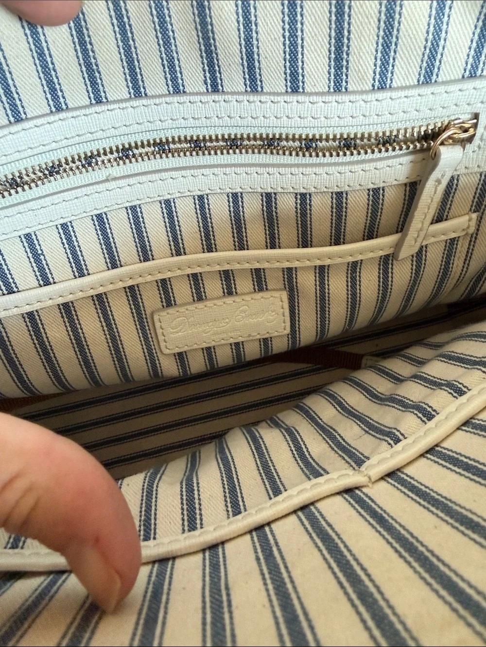 Dooney & Bourke White Dome Satchel with Gold Hardware